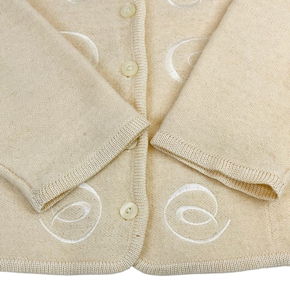 Vintage Pendleton Cardigan Womens Large Cream Wool Blend Embroidered - Picture 9 of 14